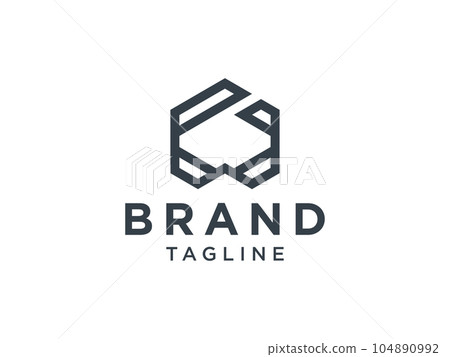 Abstract Initial Letter W Logo. Black Linear Symbol isolated on White Background. Usable for Business and Healthcare Logos. Flat Vector Logo Design Template Element. 104890992