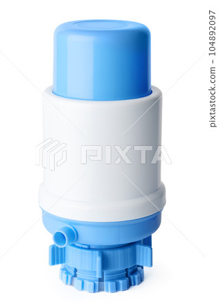Manual water pump for water cooler isolated on white background 104892097