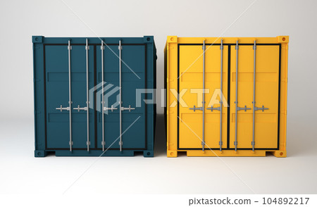 3d rendering of two color container cargo on white background 3d rendering of two color container cargo on white background 104892217