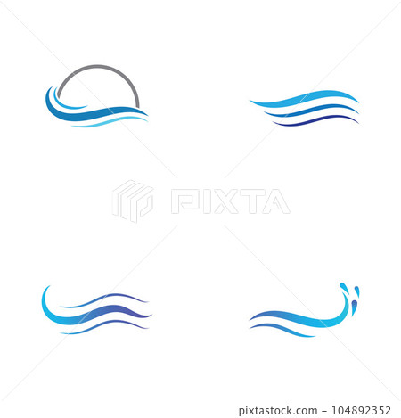 Water wave icon vector 104892352