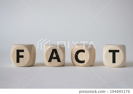 Fact symbol. Concept word Fact on wooden cubes. Beautiful white background. Business and Fact concept. Copy space. Fact symbol. Concept word Fact on wooden cubes. Beautiful white background. Business and Fact concept. Copy space. 104893178
