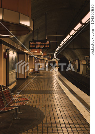 Vertical shot of the vintage subway station in the Ruhr area, Germany 104893686