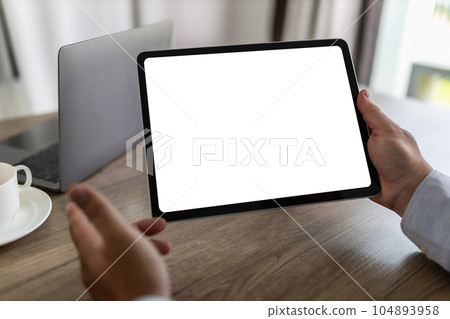 male student digital tablet touch screen device isolated screen ONLINE ADVERTISING 104893958