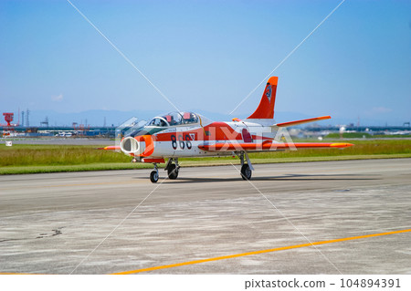 Air Self-Defense Force training aircraft T-1B landing Air Self-Defense Force training aircraft T-1B landing 104894391