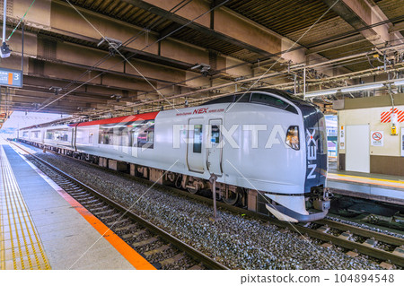 日本橫濱的城市景觀,包括成田特快(領頭車,停在戶塚站) 日本橫濱的城市景觀,包括成田特快(領頭車,停在戶塚站) 104894548