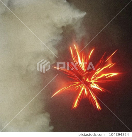 劇烈燃燒的煙花 104894824