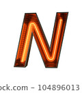 Neon Light Alphabet on transparent background, PNG file 104896013