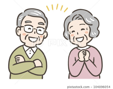 老夫婦臉上洋溢著幸福的笑容 104896054