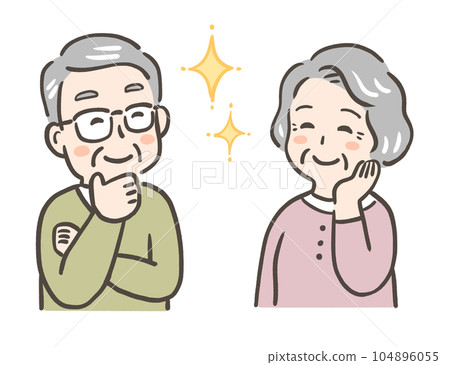 Elderly couple smiling Elderly couple smiling 104896055