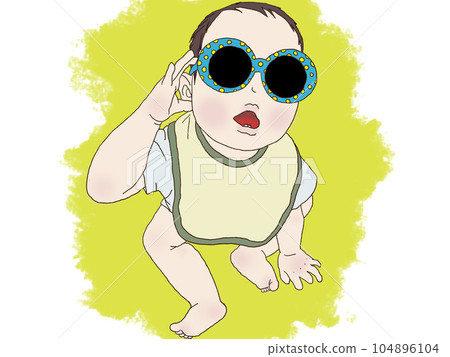 戴著墨鏡的時髦嬰兒 戴著墨鏡的時髦嬰兒 104896104