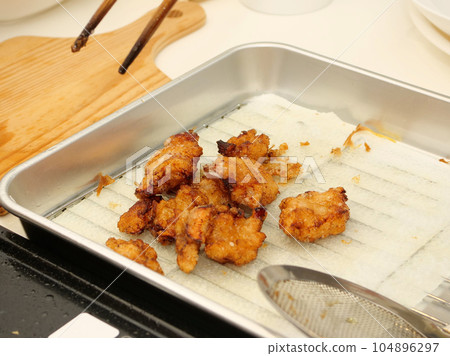 fried sliced octopus 104896297