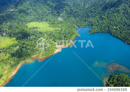 Aerial view of Lake Okotanpe in summer Aerial view of Lake Okotanpe in summer 104896389
