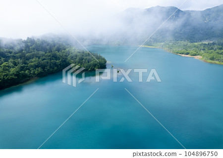 Aerial view of Lake Okotanpe in summer Aerial view of Lake Okotanpe in summer 104896750
