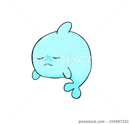 變形風格擔心海豚圖 104897201