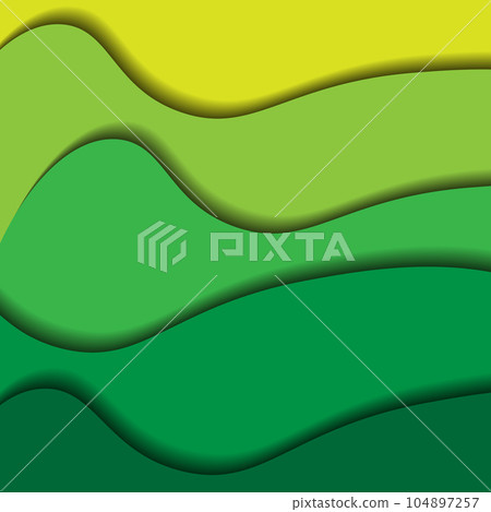 Paper cut 3D like wavy background. Colorful abstract wallpaper. 104897257
