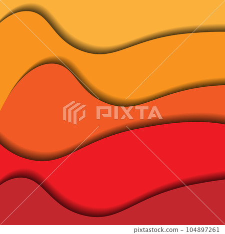 Paper cut 3D like wavy background. Colorful abstract wallpaper. Paper cut 3D like wavy background. Colorful abstract wallpaper. 104897261