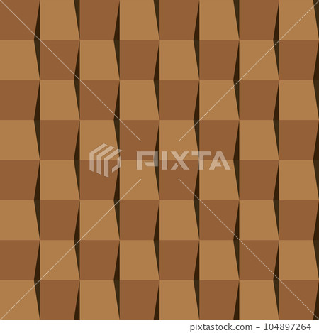 Brown roof tiles pattern. 3D like vector seamless pattern. Brown roof tiles pattern. 3D like vector seamless pattern. 104897264