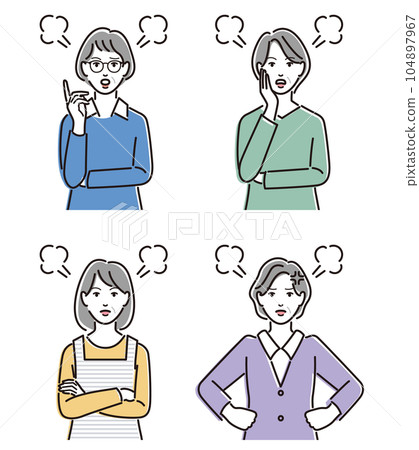 Set of angry grandmother Set of angry grandmother 104897967