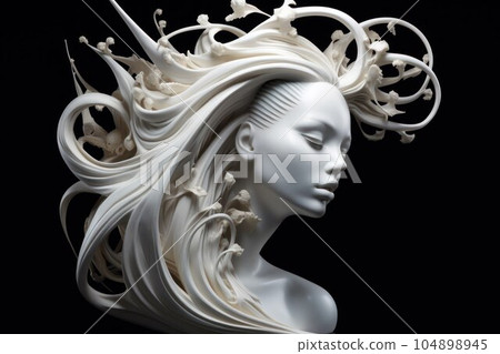 a fiberglass sculpture woman man on black background a fiberglass sculpture woman man on black background 104898945