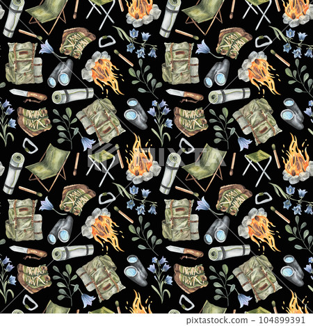 Forest watercolor juniper seamless pattern with red leaves o blueberry . can be used as greeting card, invitation card for wedding, birthday and other holiday and summer background. Forest watercolor juniper seamless pattern with red leaves o blueberry . can be used as greeting card, invitation card for wedding, birthday and other holiday and summer background. 104899391