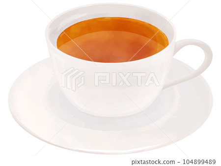 Bird's-eye view illustration of realistic tea Bird's-eye view illustration of realistic tea 104899489