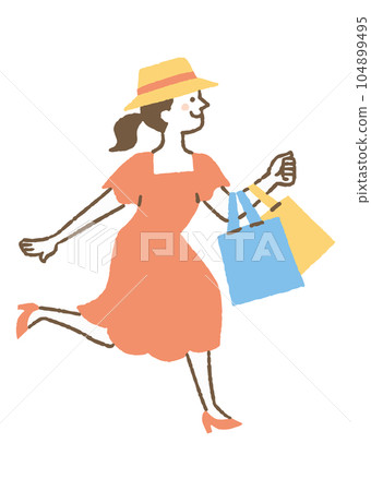 A woman who is happy to buy what she wants_color 104899495