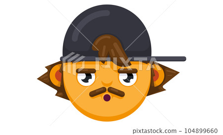 Surprised man face with cap. stylish man, flat style vector illustration 104899660