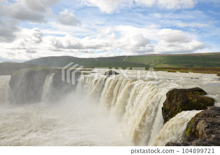 Breathtaking view of a beautiful Godafoss waterfall in Iceland 104899721