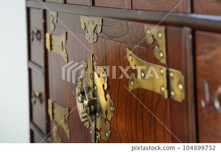 Chinese/Korean wooden medicine box 104899732