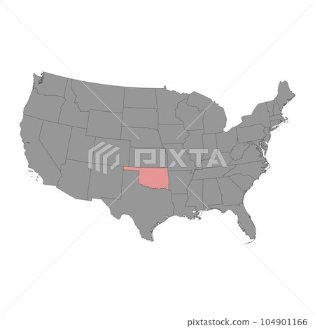 Oklahoma state map. Vector illustration. 104901166