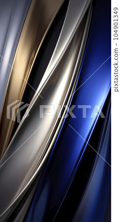 黑色背景上的平滑光跡圖形背景（生成 AI） 104901349