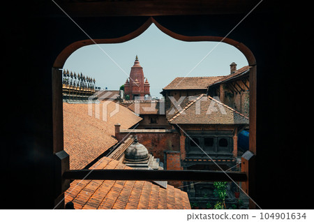 A landscape around Bhaktapur Durbar Square, a former royal palace complex and UNESCO World Heritage 104901634
