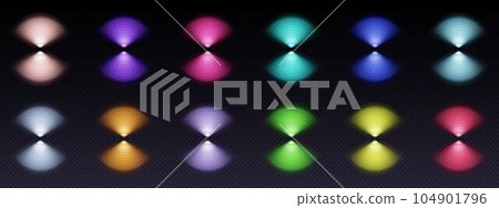 Realistic color set of radio wave signal signs Realistic color set of radio wave signal signs 104901796