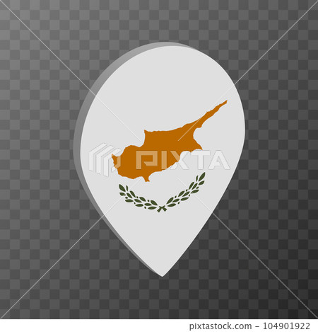Map pointer with Cyprus flag. Vector illustration. 104901922