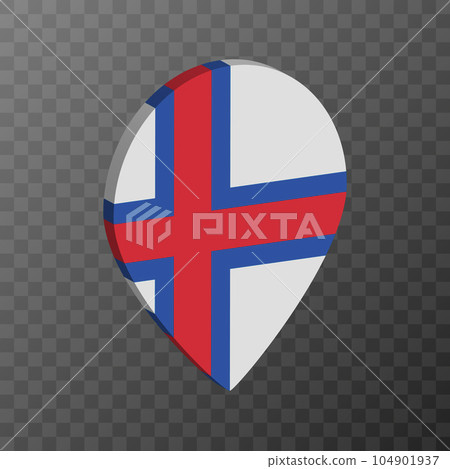 Map pointer with Faroe Islands flag. Vector illustration. Map pointer with Faroe Islands flag. Vector illustration. 104901937