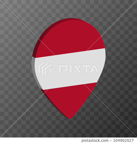 Map pointer with Austria flag. Vector illustration. 104902027