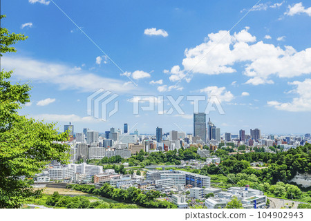 Full view of Sendai City Full view of Sendai City from Aoba Castle Full view of Sendai City Full view of Sendai City from Aoba Castle 104902943