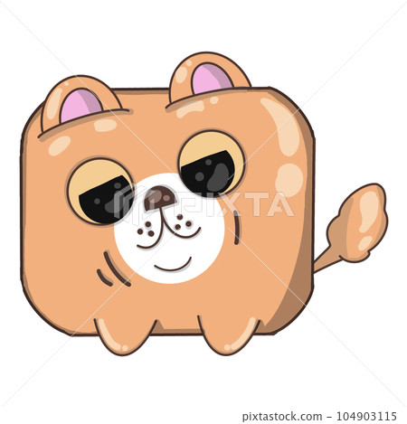 Confused Pomeranian, cartoon, PNG. Confused Pomeranian, cartoon, PNG. 104903115