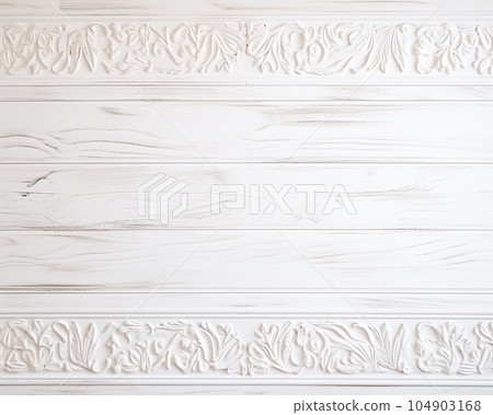 Antique wooden table desk background, white wood texture flatlay backdrop, for holiday design and luxury branding 104903168