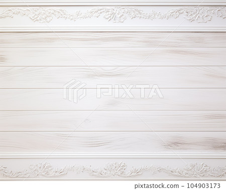 Antique wooden table desk background, white wood texture flatlay backdrop, for holiday design and luxury branding 104903173