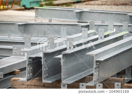 Steel frame of building material storage 104903189