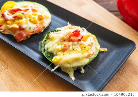 zucchini pizza style zucchini pizza style 104903213