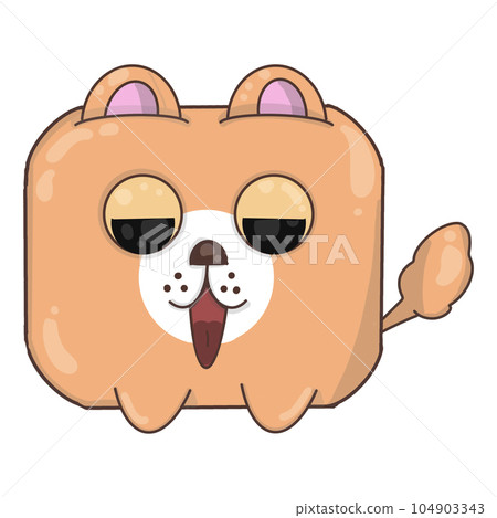Confused and bored pomerinian moment, cartoon, PNG. Confused and bored pomerinian moment, cartoon, PNG. 104903343