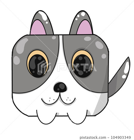 Pit bull boy is standing with little smile, cartoon, PNG. Pit bull boy is standing with little smile, cartoon, PNG. 104903349