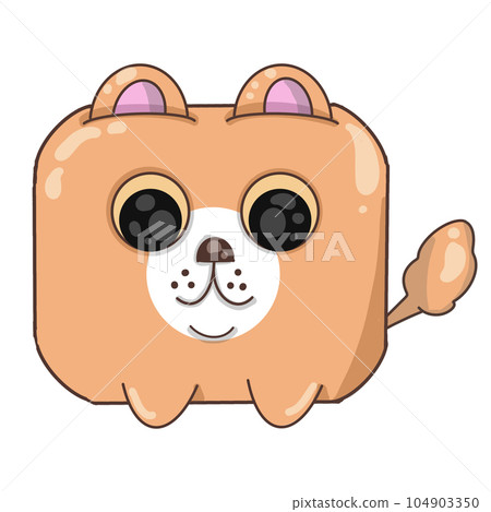 Pomeranian Is standing with little smile, PNG, Cartoon. Pomeranian Is standing with little smile, PNG, Cartoon. 104903350