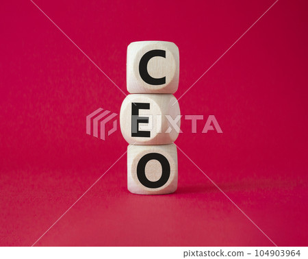 CEO - hief executive officer symbol. Concept word CEO on wooden cubes. Beautiful red background. Business and CEO concept. Copy space. CEO - hief executive officer symbol. Concept word CEO on wooden cubes. Beautiful red background. Business and CEO concept. Copy space. 104903964
