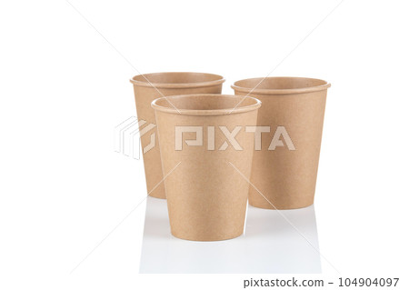 Empty Paper cups background Empty Paper cups background 104904097