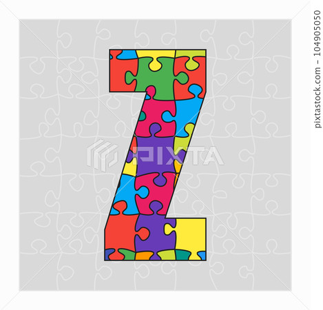 Colorful puzzle letter - Z. Jigsaw creative font Colorful puzzle letter - Z. Jigsaw creative font 104905050