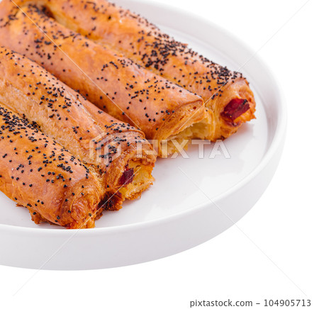 pastry with apple and poppy seeds pastry with apple and poppy seeds 104905713