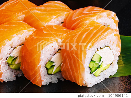 Philadelphia Sushi Rolls Set with Salmon and Cream Cheese Philadelphia Sushi Rolls Set with Salmon and Cream Cheese 104906141